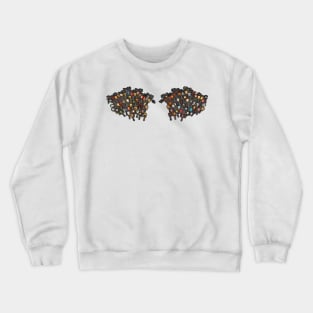 Black Demon Guitar Wings with Feathers Out Crewneck Sweatshirt